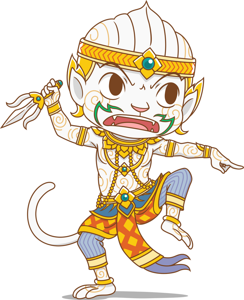 Hanuman, king Monkey Character in Thailand's Rammakian Epic